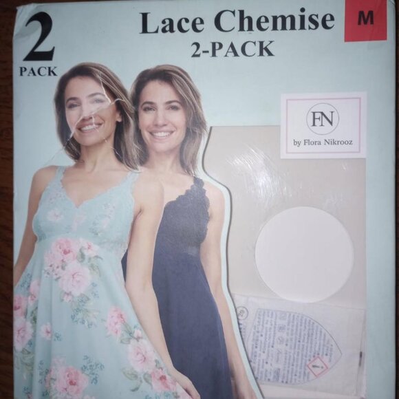 FN Flora Nikrooz Womens Size Medium Lace Chemise 2 Pack NIB - Picture 2 of 7